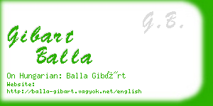 gibart balla business card